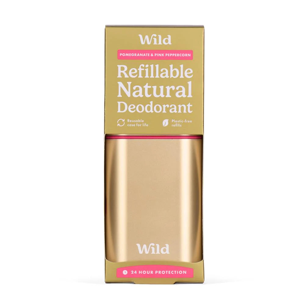 Gold Case + Pomegranate & Pink Peppercorn Deo Refill - Wild