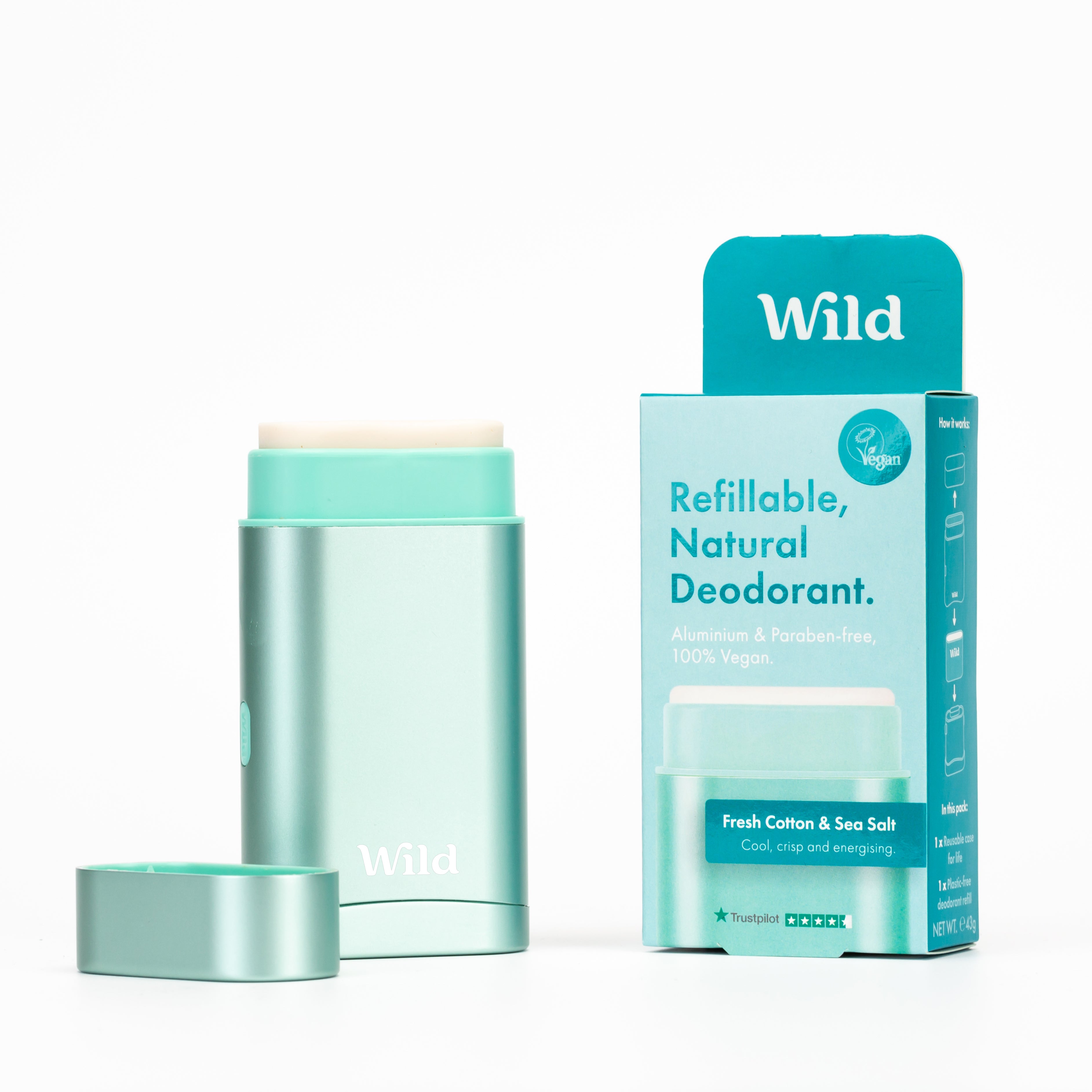 Aqua Case + Fresh Cotton & Sea Salt Deo Refill - Wild